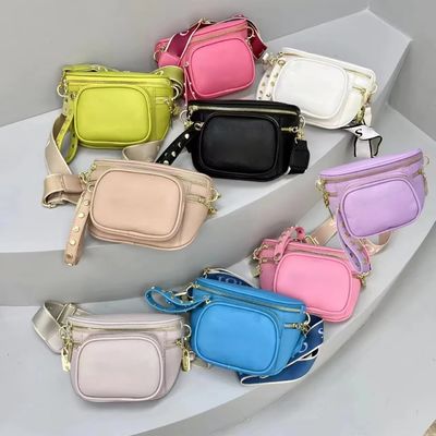 Saco de cintura de couro vintage de punho único para bolsas de mão de ombro de câmera feminina