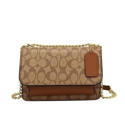 Saco de ombro feminino elegante de tamanho médio Saco de mão de tela de corpo cruzado de grande capacidade