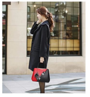 Impotentes elegantes bolsas chinesas tradicionais de vasos de flores bolsas de couro para mulheres