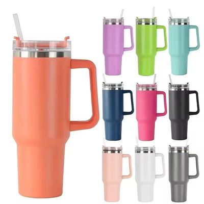 Taças de viagem 40oz Dupla parede isolado Flasca de aço inoxidável para bebidas quentes e frias