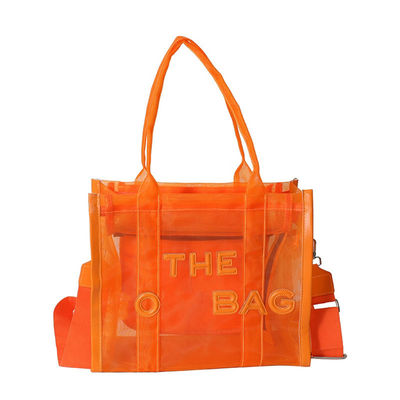 Elegante todas as estações PVC transparente transparente Designer Grande capacidade Crossbody Tote Bag