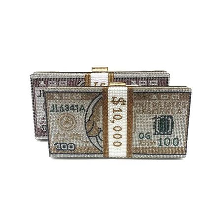 Resistente à água Dólar Bloqueio Embreagem de Dinheiro Elegante Mulheres Bolsas de Casamento por Designer de Moda