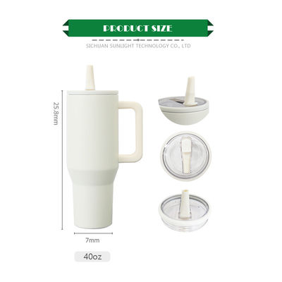 40oz de aço inoxidável cálice de viagem de café térmico caneca de palha