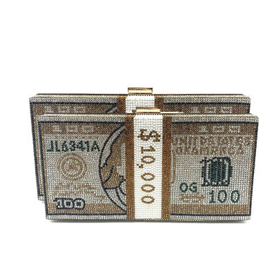 Resistente à água Dólar Bloqueio Embreagem de Dinheiro Elegante Mulheres Bolsas de Casamento por Designer de Moda