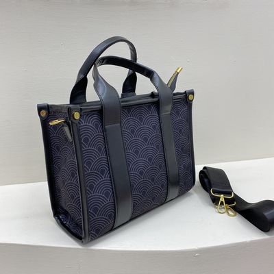 Saco de Mulheres Vintage Kurt Canvas Tote Saco de Mão com Faixa Larga e fechadura