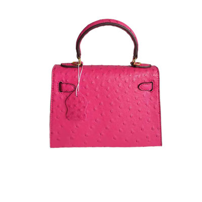Cores personalizadas 22cm Mini Avestruz Kellyyy End Large Shoulder Bag para Mulheres Ladies Handbag