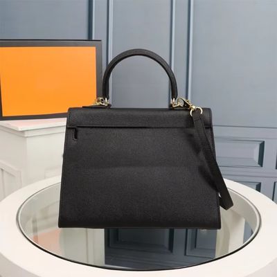 Saco de ombro de couro de impressão de palma com fechadura de fechadura de design europeu-americano para moda feminina