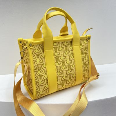 Saco de Mulheres Vintage Kurt Canvas Tote Saco de Mão com Faixa Larga e fechadura