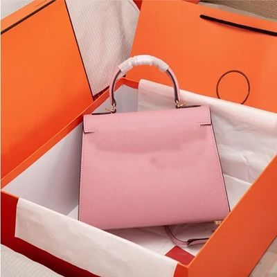 Saco de ombro de couro de impressão de palma com fechadura de fechadura de design europeu-americano para moda feminina