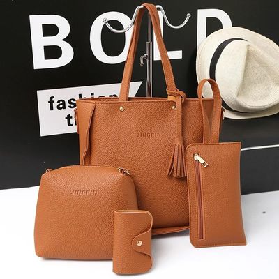 Saco de corpo cruzado de couro PU Unisex com grande capacidade e padrão de lichi
