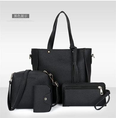 Saco de corpo cruzado de couro PU Unisex com grande capacidade e padrão de lichi