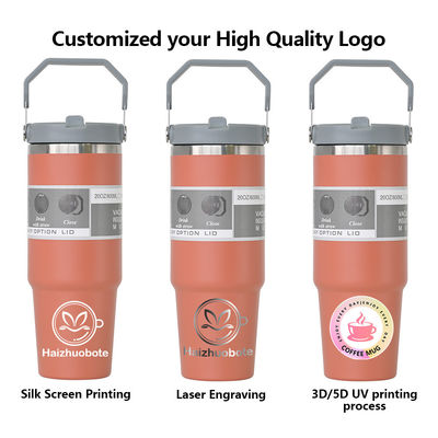 Palha com tampa Taça de café personalizável única 20oz 30oz BPA GRATUITO Taças de aço inoxidável