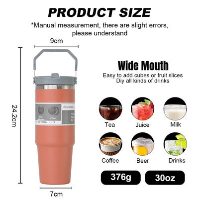 Palha com tampa Taça de café personalizável única 20oz 30oz BPA GRATUITO Taças de aço inoxidável