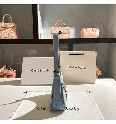 Bolsa de denim em forma de coração elegante para mulheres com um único punho fecho de fecho de fecho de algodão