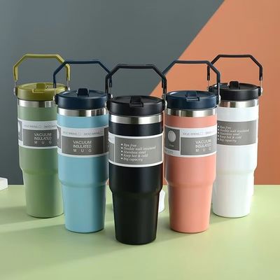 Copo termo isolado de aço inoxidável de palha para manter as bebidas quentes e frias