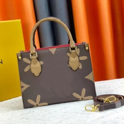 Saco de mão feminino com fechamento com couro genuíno e design de couro duro e robusto