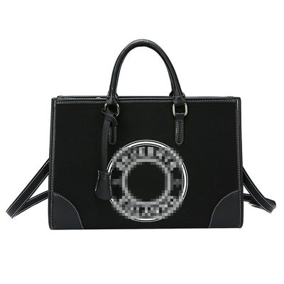 2024 Bolsa de canvas de um ombro para mulheres com bolsa de grande capacidade e fecho de fecho