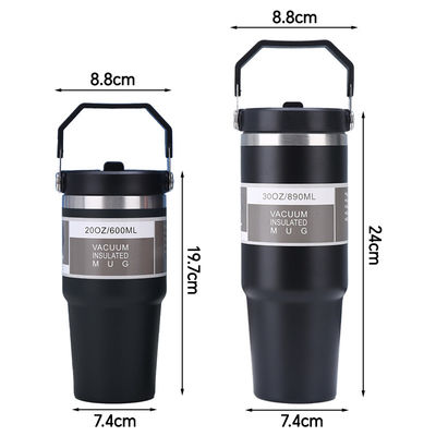 Copo de café de garrafa de café com manobra e tampa 20oz 30oz