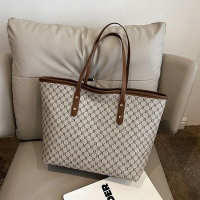 Bolsa de mão em PU de moda de grande capacidade com três alças