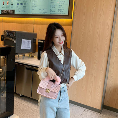 L quadrado mini saco de lã de cordeiro de inverno e PU saco de mensageiro para saco de mão de moda