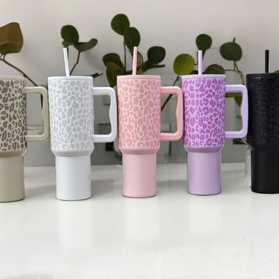 Custom Adventure 40oz Tumbler de aço inoxidável com isolamento de parede dupla e alça