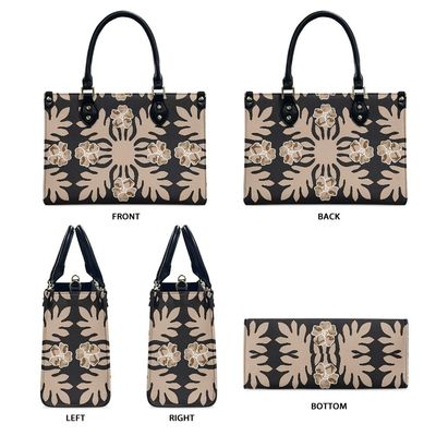 Todas as estações preto e branco polinésia luxo feminino bolsa de ombro material principal PVC