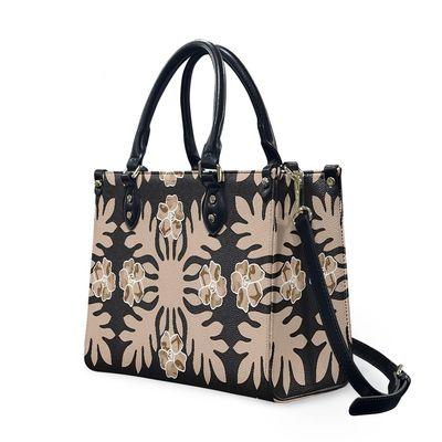 Todas as estações preto e branco polinésia luxo feminino bolsa de ombro material principal PVC