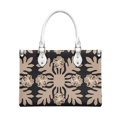Todas as estações preto e branco polinésia luxo feminino bolsa de ombro material principal PVC