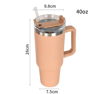 Copo de água de café, chá de cerveja e água personalizado com tampa de palha de alça