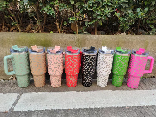 Copo de água de café, chá de cerveja e água personalizado com tampa de palha de alça
