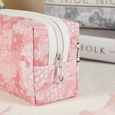 Ferramentas de armazenamento Saco de maquiagem Eco Burlap Carta Impressa Bolsa De Maquiagem para Mulheres Sacos