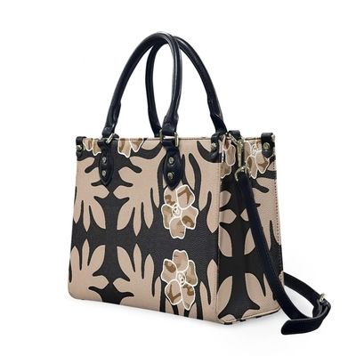 Bolsas personalizadas de pele floral da tribo polinésia samoana para mulheres em tamanho padrão