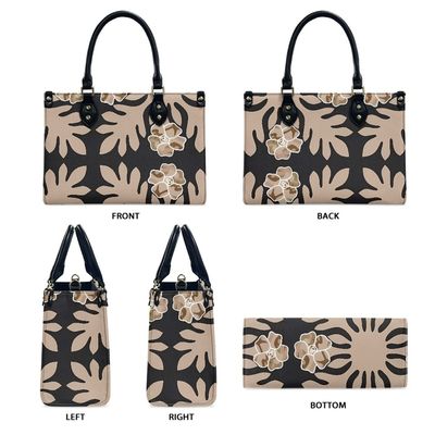 Bolsas personalizadas de pele floral da tribo polinésia samoana para mulheres em tamanho padrão