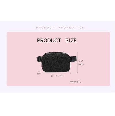 Luxo Plush Crossbody Fanny Pack Bolsas de moda Bolsa de mão Tipo de carta padrão