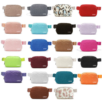 Luxo Plush Crossbody Fanny Pack Bolsas de moda Bolsa de mão Tipo de carta padrão