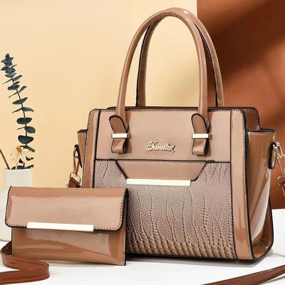 Temporada de Inverno Bolsas de mão de grande capacidade para mulheres em couro PU de padrão de jacaré