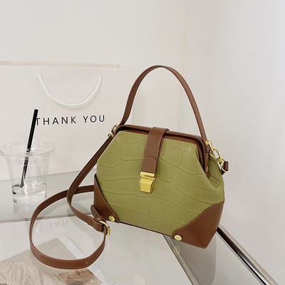 GHJ-26 Fashion PU Single Handbags With Lock For Women's Shoulder Tote Bag Padrão de doces