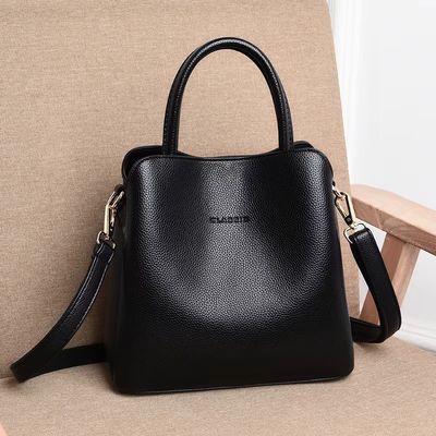 Saco de mão de couro feminino de tamanho médio Saco de ombro de designer com padrão geométrico