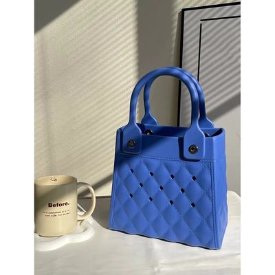 Moda estilo EVA borracha silicone Tote de mão para mulheres Summer Lady Beach Bag em preto
