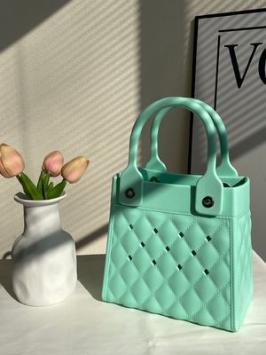 Moda estilo EVA borracha silicone Tote de mão para mulheres Summer Lady Beach Bag em preto