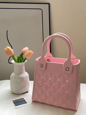 Moda estilo EVA borracha silicone Tote de mão para mulheres Summer Lady Beach Bag em preto