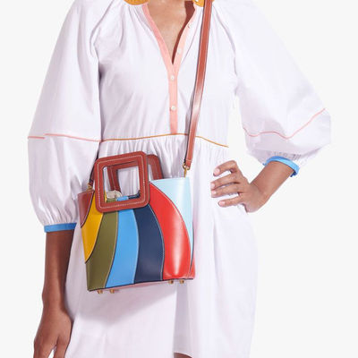 Tendências de moda de tira longa Últimas elegantes bolsas de ombros de senhoras com decoração de fechadura