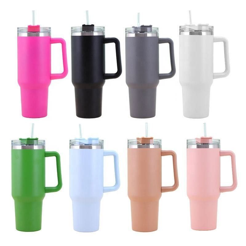 Taças de viagem 40oz Dupla parede isolado Flasca de aço inoxidável para bebidas quentes e frias