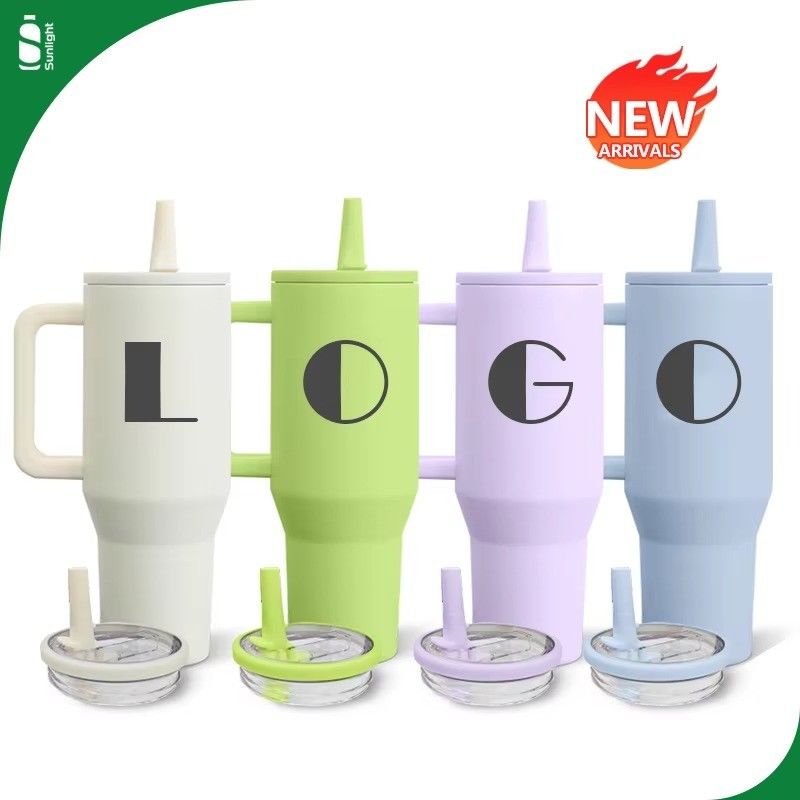 40oz de aço inoxidável cálice de viagem de café térmico caneca de palha