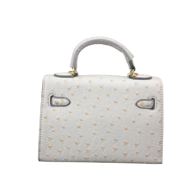Cores personalizadas 22cm Mini Avestruz Kellyyy End Large Shoulder Bag para Mulheres Ladies Handbag