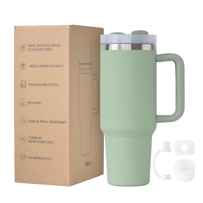 Isolamento térmico Copo de água 40oz com alça para adultos Outdoor Tour Presentes de negócios