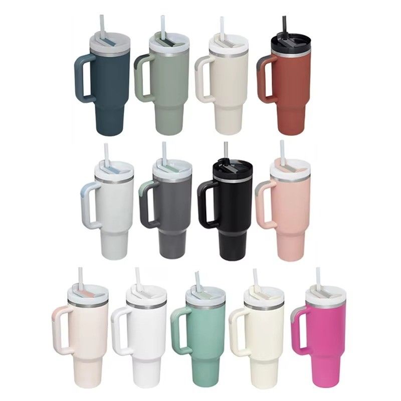 2.0 Beauchy Custom 40oz de aço inoxidável Vacuum isolado caneca de viagem com palha com tampa