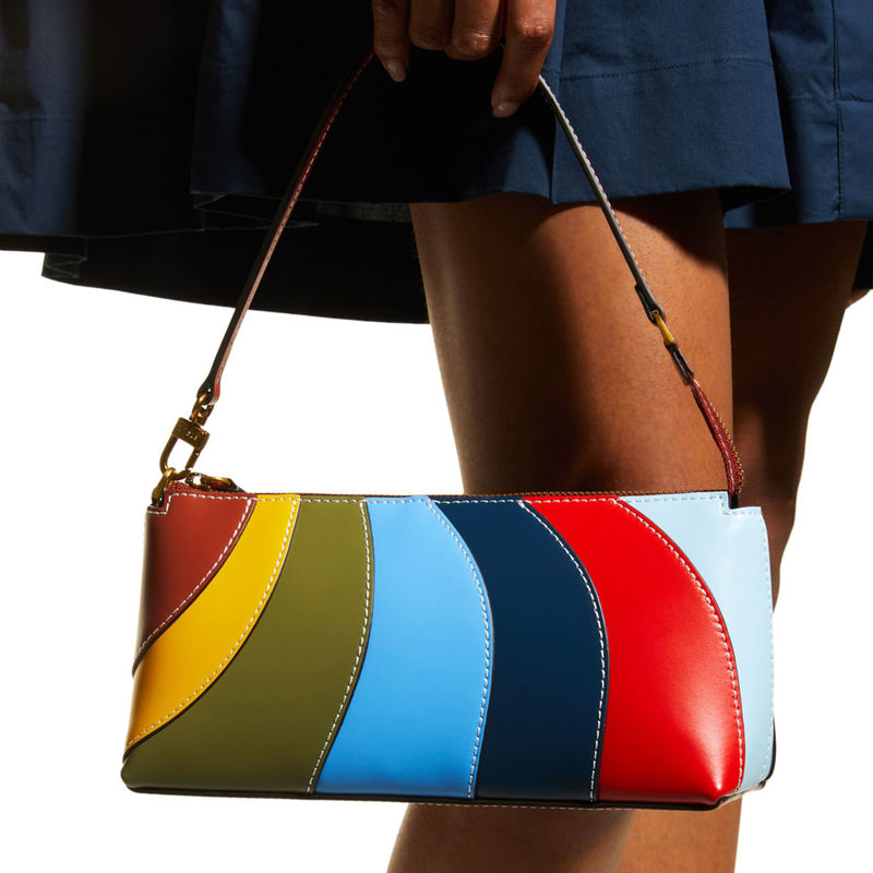 Tendências de moda de tira longa Últimas elegantes bolsas de ombros de senhoras com decoração de fechadura